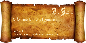 Németi Zsigmond névjegykártya